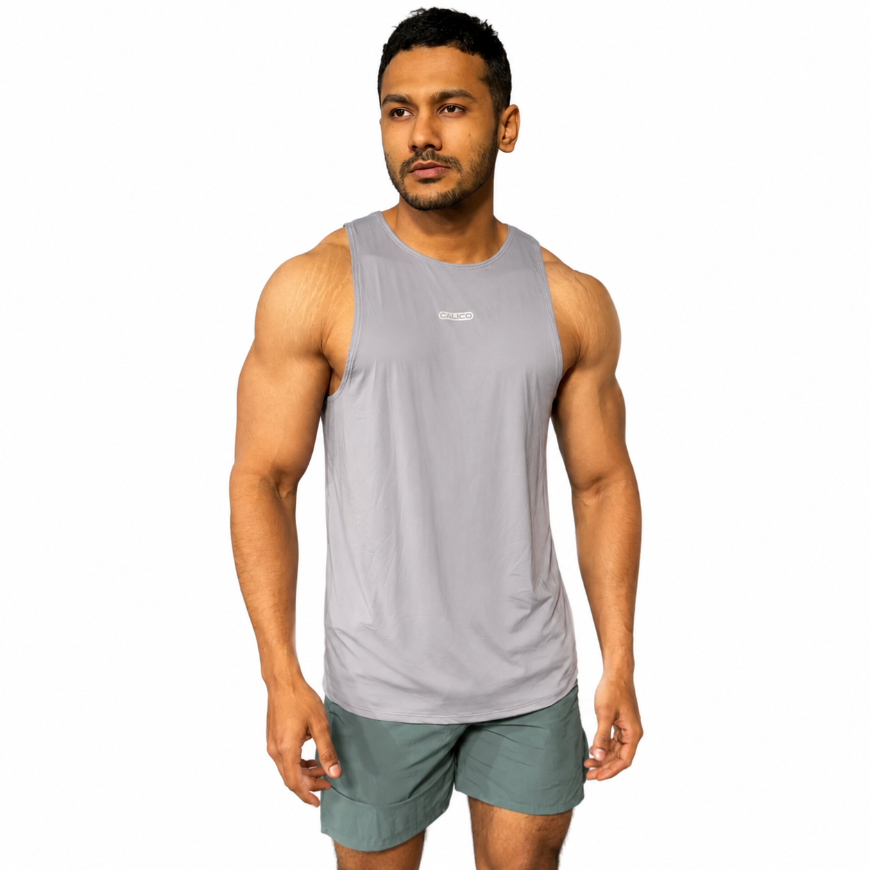 Back Elastic Gym Tank Top Monsoon Colour