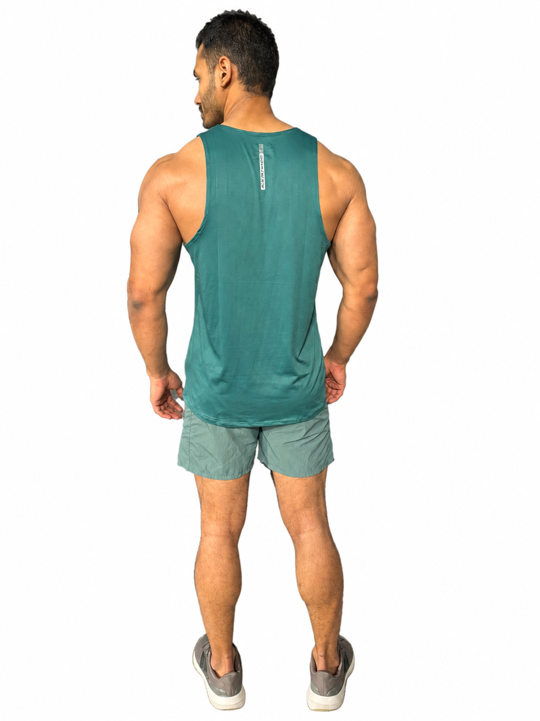 Stretch Fabric Gym Tank Top with Teal