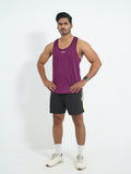 Back Elastic Gym Tank Top Purple Colour