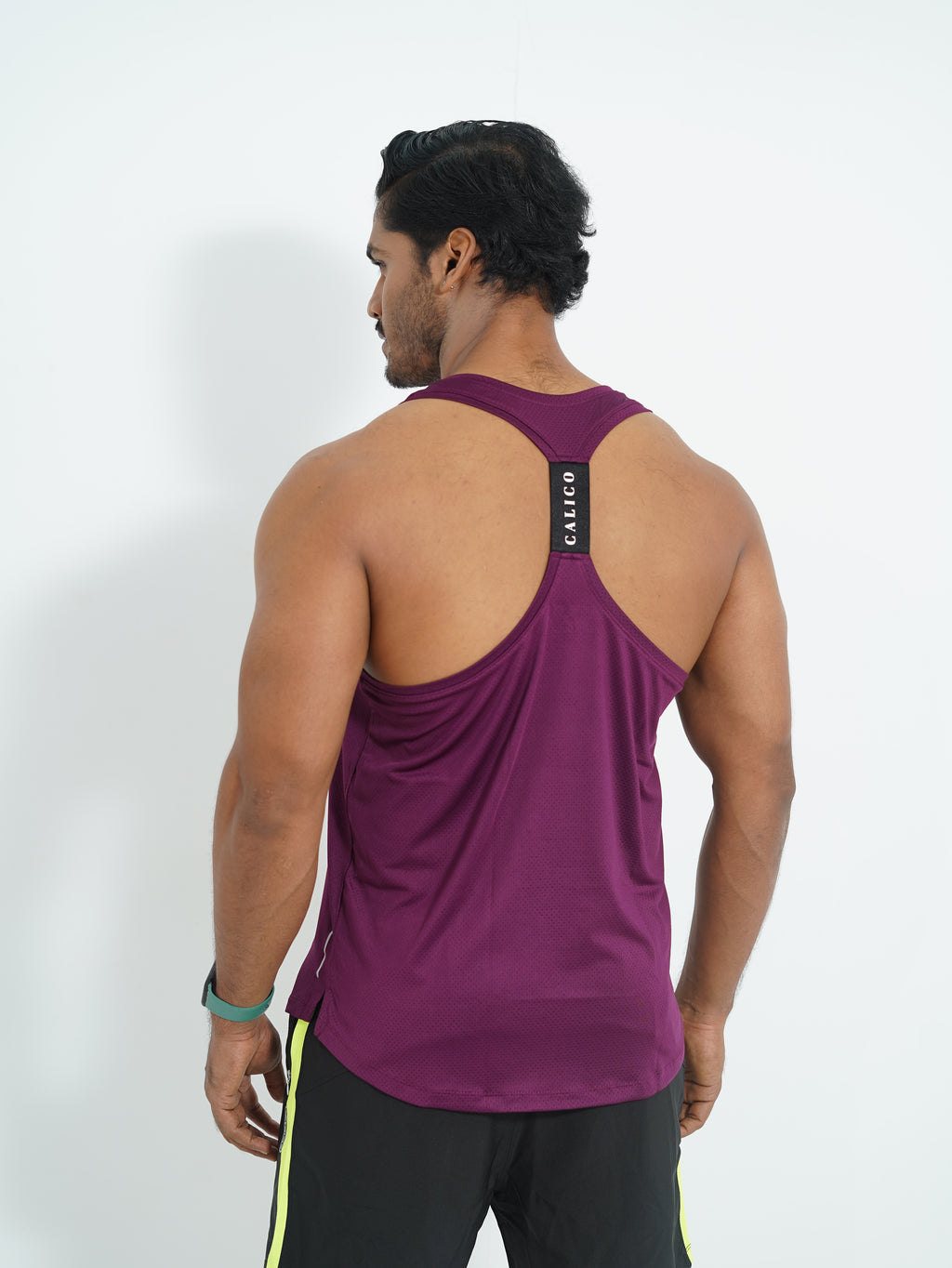 Back Elastic Gym Tank Top Purple Colour