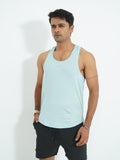 Back Elastic Gym Tank Top Sky Colour
