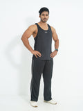 Back Elastic Gym Tank Top Black Colour