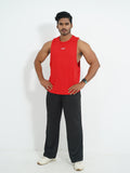 Back Elastic Gym Tank Top Red Colour