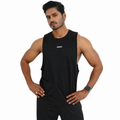 Back Elastic Gym Tank Top Black Colour
