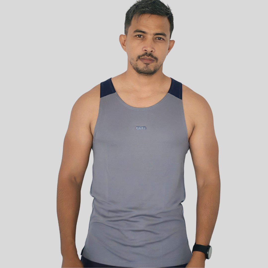 Back Elastic Gym Tank Top Oslo Grey Colour