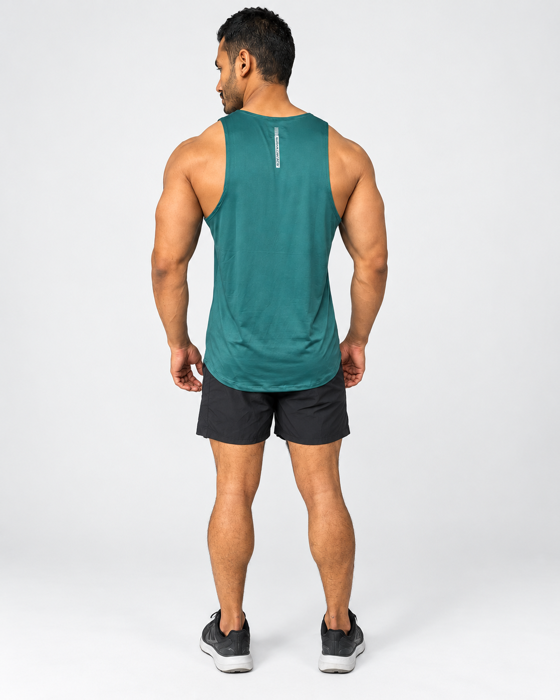 Stretch Fabric Gym Tank Top with Teal