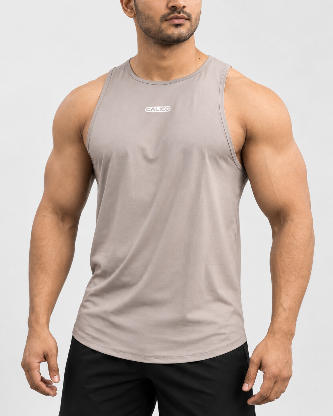Stretch Gym Tank Top Brown