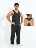 Back Elastic Gym Tank Top Black Colour