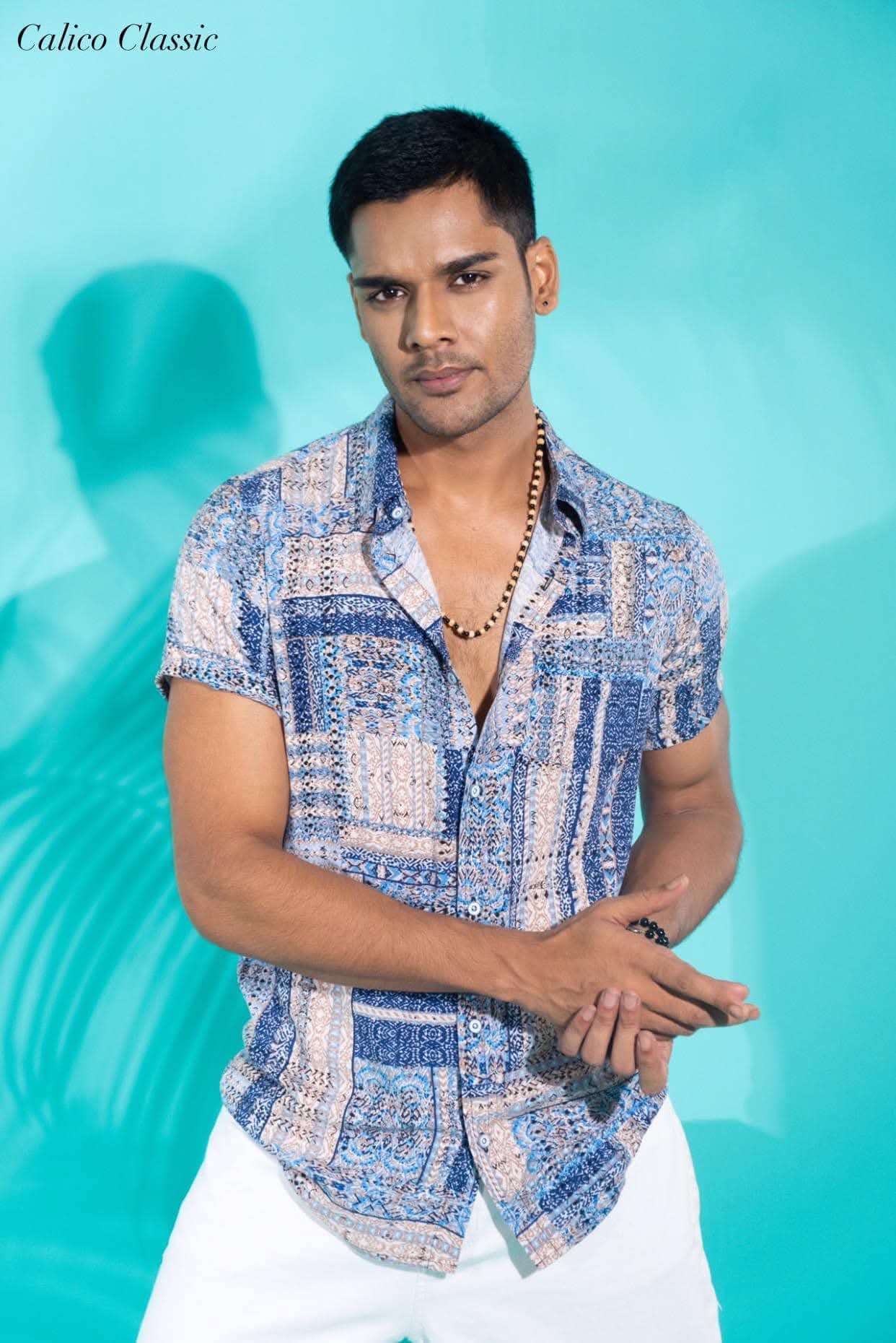 Trendy Summer Printed Shirt For Men - Glaucous