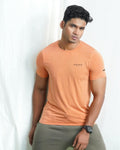 Men Regular Fit Active Wear T-Shirt - Orange