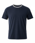 Men Classic Round Neck Cotton T Shirt - Black