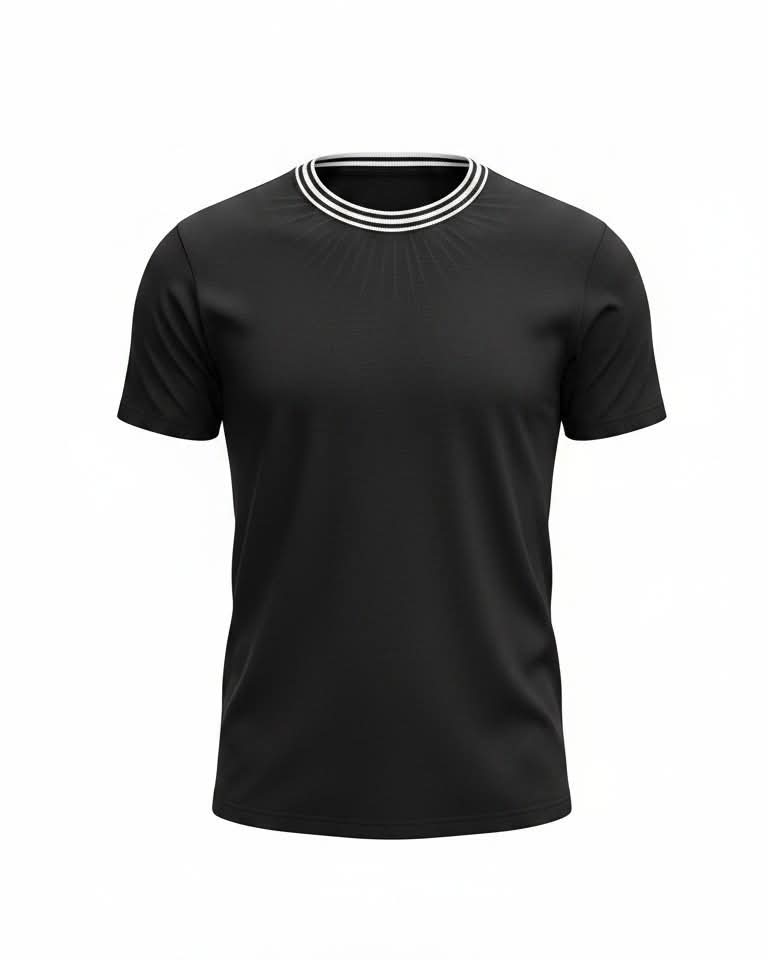 Men Classic Round Neck Cotton T Shirt - Dark Grey