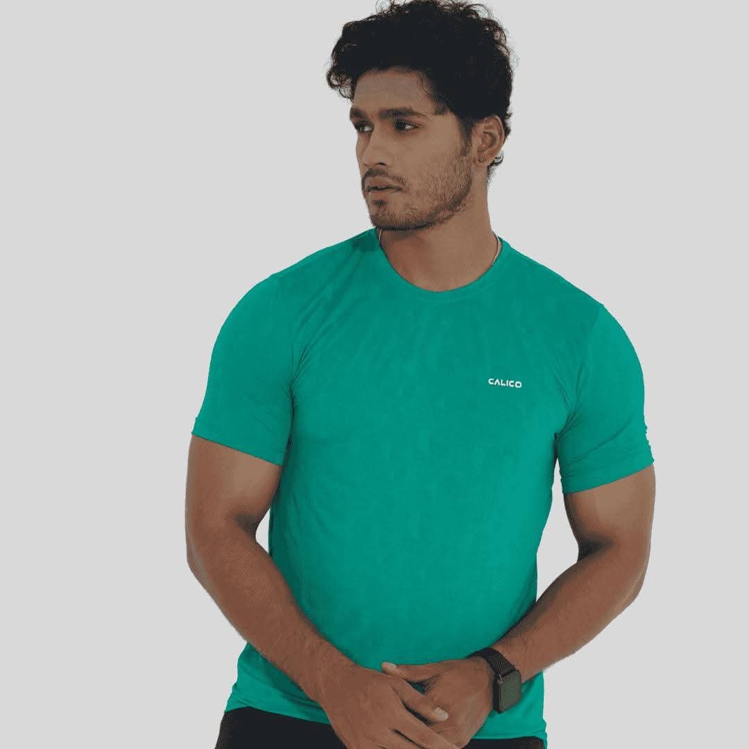Men Regular Fit Active Wear T-Shirt - Green