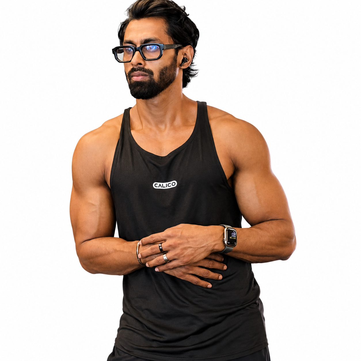 Back Elastic Gym Tank Top Oslo Black Colour