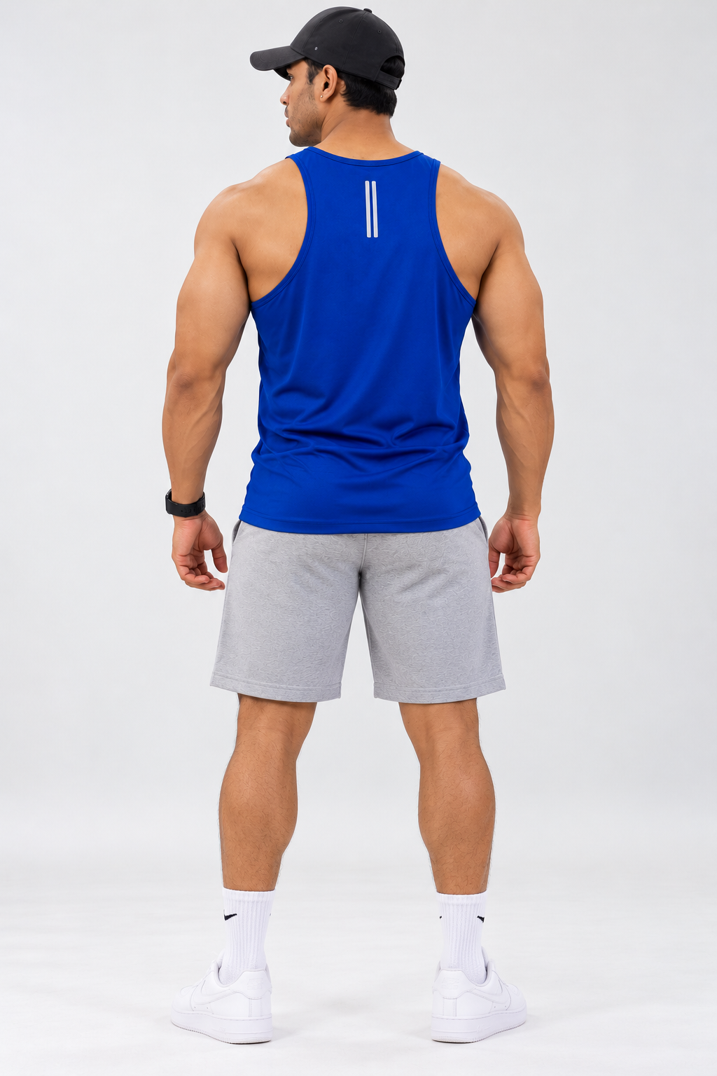 Cut And Sew Gym tank Top -Flurocent/Blue