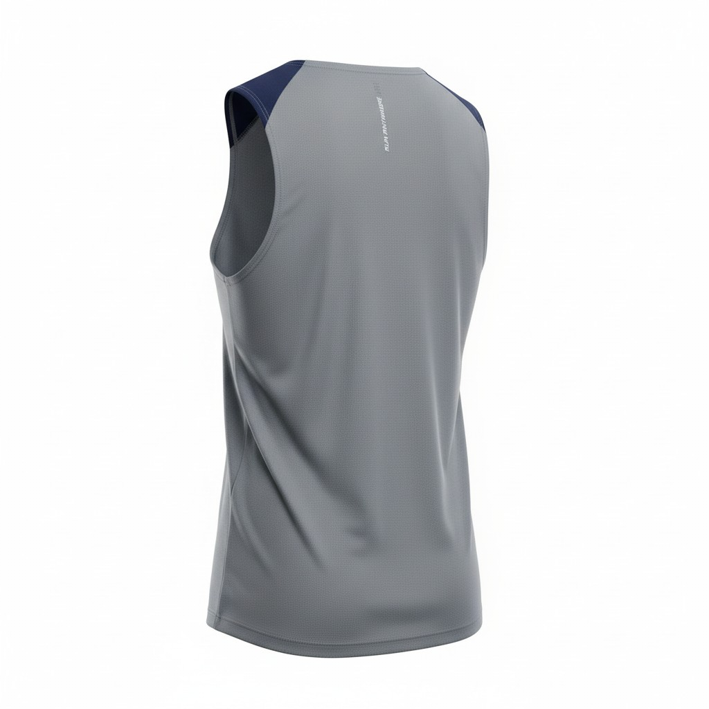 Cut and Sew  Gym Tank Top  Grey Colour