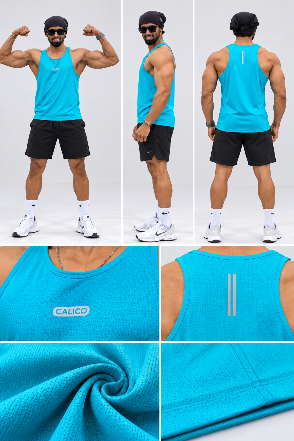 Gym Tank Top with Aqua color