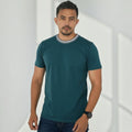 Men Classic Round Neck  Cotton Spandex  T Shirt - Blue Dianne