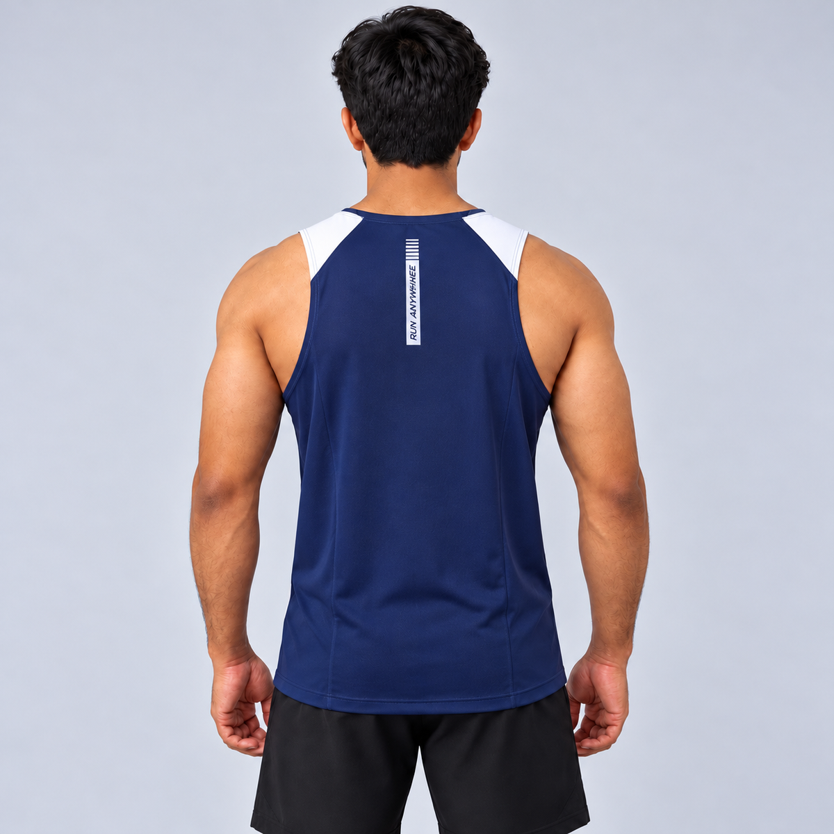 Cut and Sew Gym Tank Top navy blue