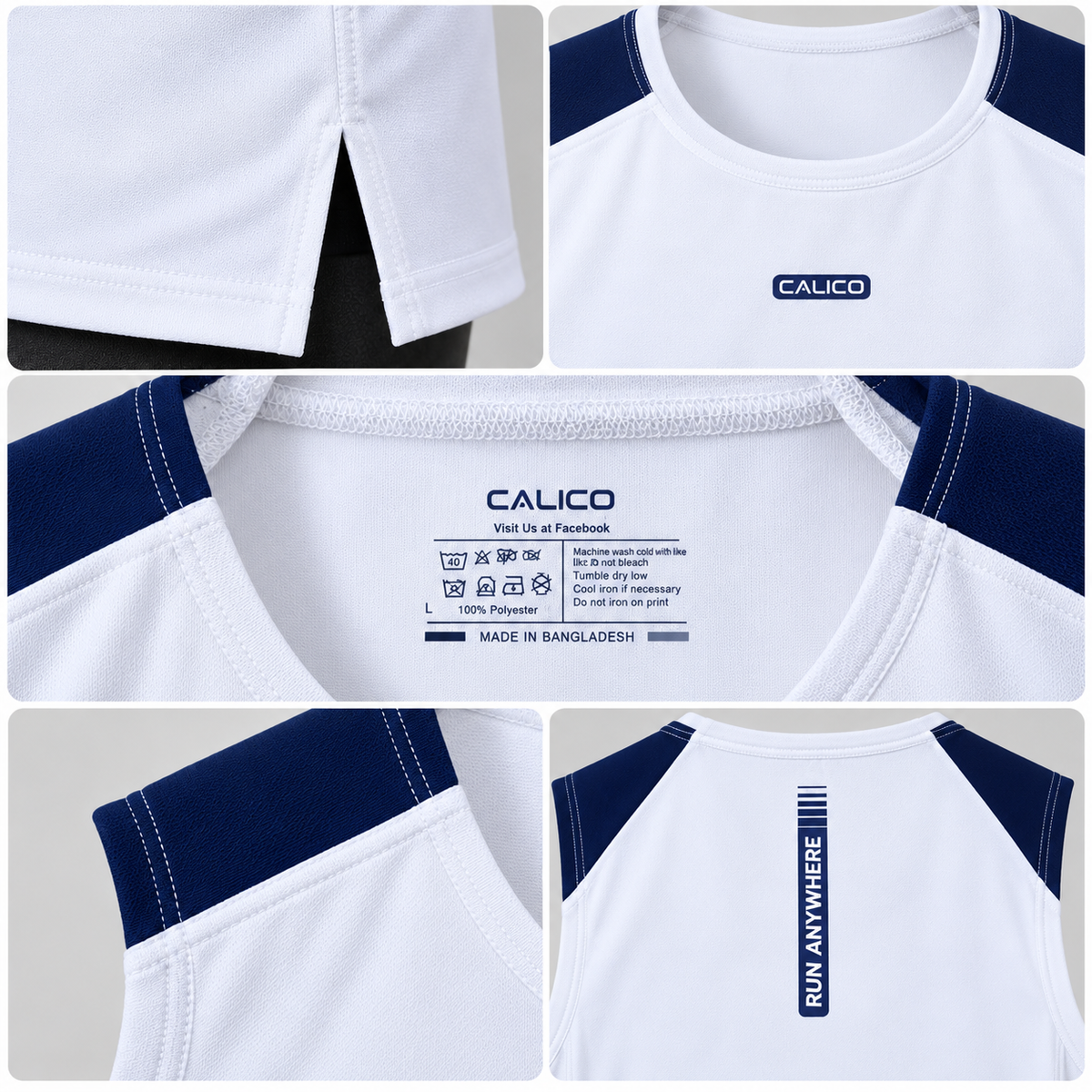 Cut and Sew  Gym Tank Top white