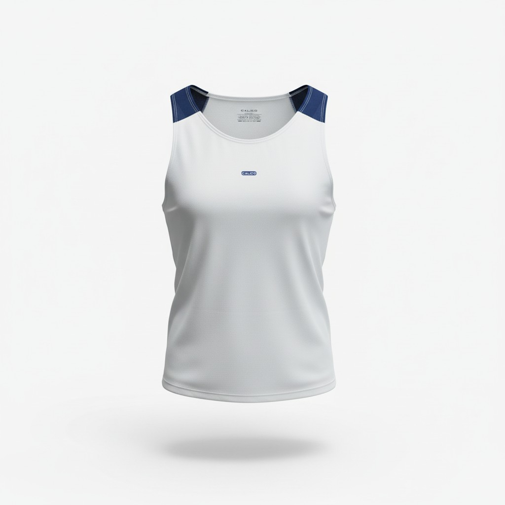Cut and Sew  Gym Tank Top white