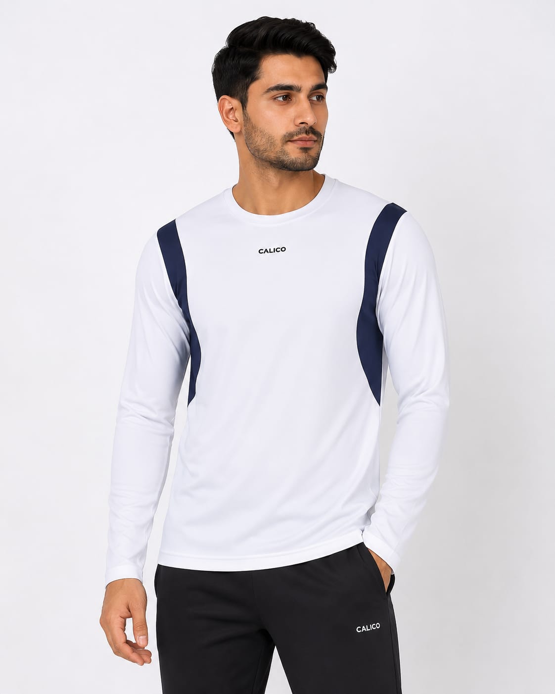 Calico long Sleeve T shirt -white