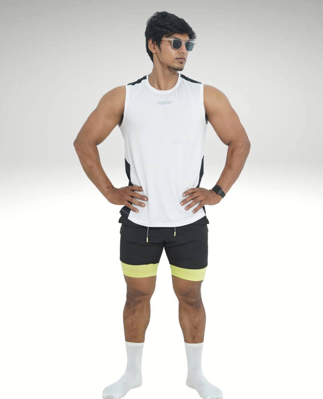 Gym  Cut and sew  Tank Top by white