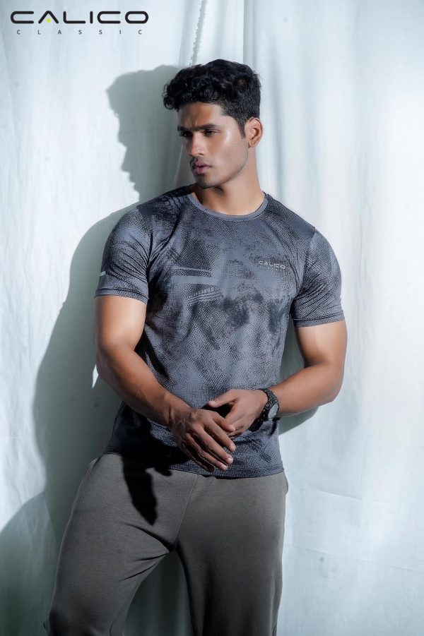 Grey Black T-shirt for Men