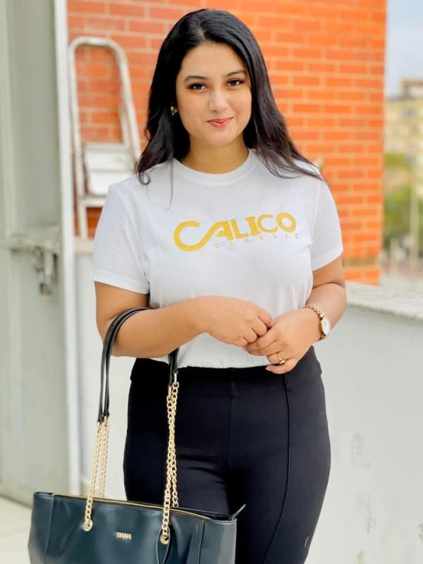 White T-shirt with Afsan Print