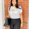 White T-shirt with Afsan Print