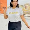 White T-shirt with Afsan Print