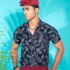 Leaf print 100% Viscose fabric shirt for Men