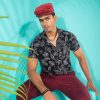 Leaf print 100% Viscose fabric shirt for Men