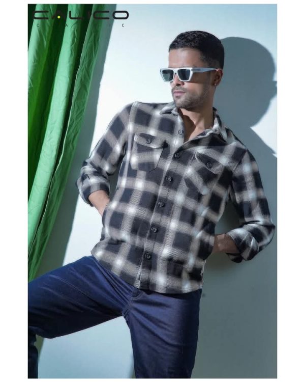 Winter Check Shirt (Grey White)