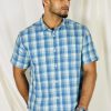 Blue and white check shirt for Men