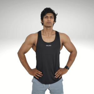CL-T-10 black cut & sew tank top