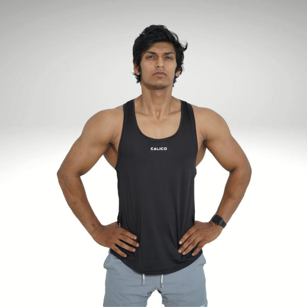 CL-T-10 black cut & sew tank top