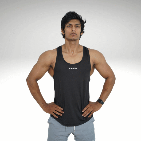 CL-T-10 black cut & sew tank top