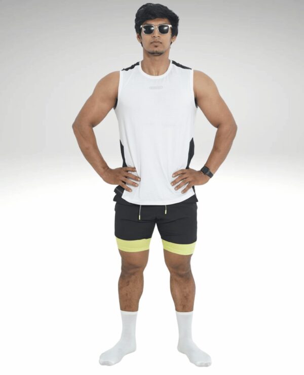 2 in 1 Workout Shorts for Men (Black 2 )