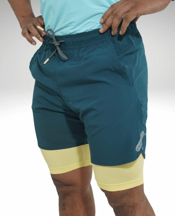 2 in 1 Workout Shorts for Men (Green )