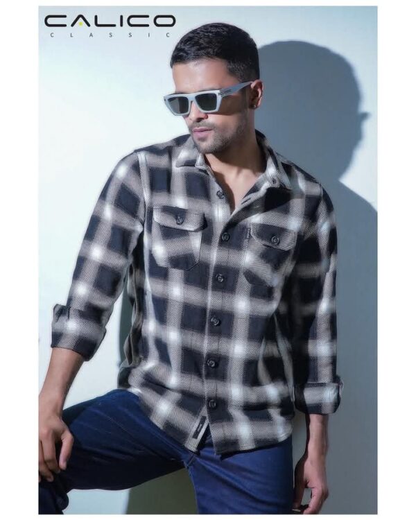 Winter Check Shirt (Grey White)