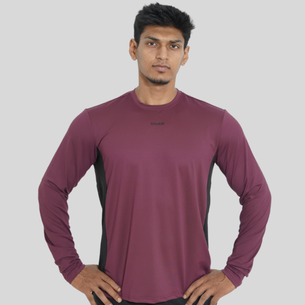 CL-L/S-Maroon Cut and Sew