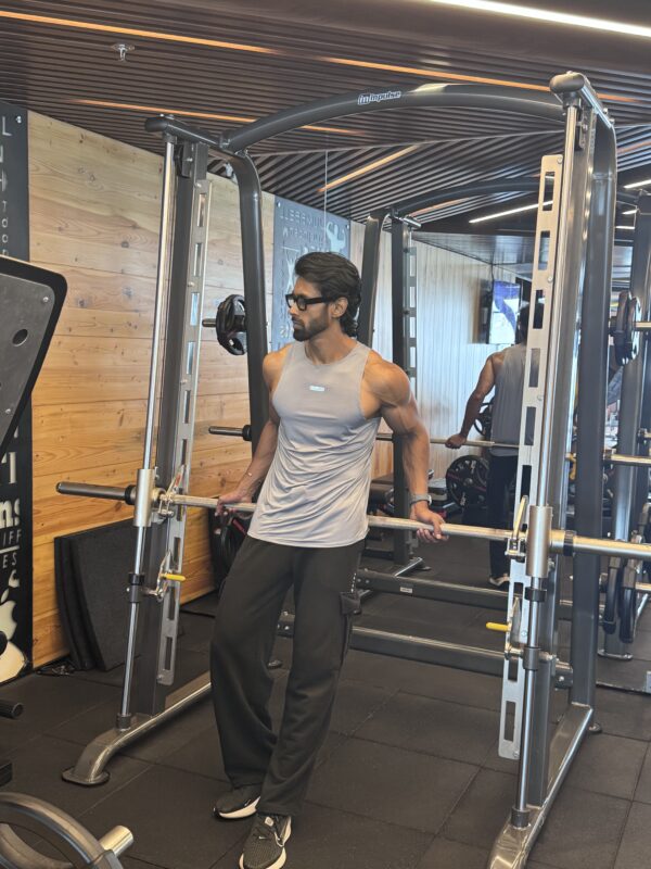Tank Top Stretch Fabric -Silver Grey