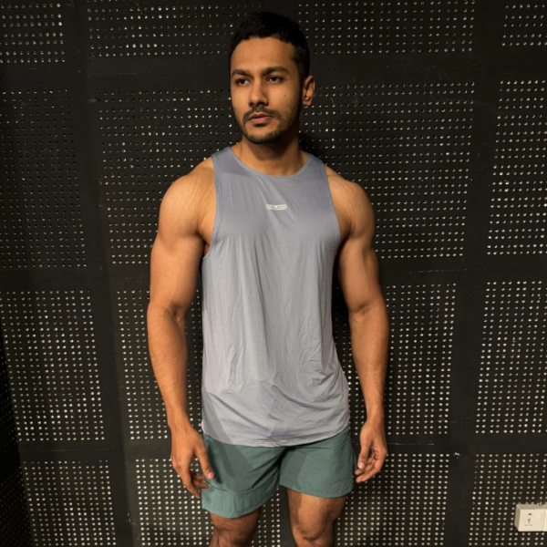 Tank Top Stretch Fabric -Ice Blue