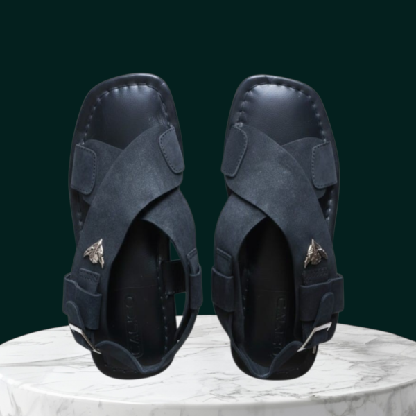 100% Genuine Black Leather Sandals.