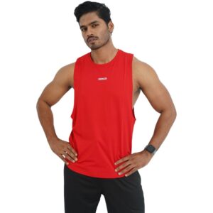 Sleeveless Gym Tank Top-Red
